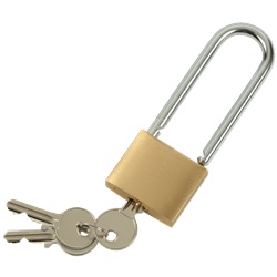 Lucchetto ottone chiave 40 mm anello alto 63 mm con 3 chiavi sicurezza affidabile