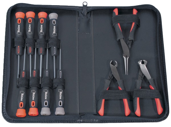 Set utensili elettricista 8 cacciaviti lunghi 152 mm 3 pinze manici ergonomici polipropilene elastomero