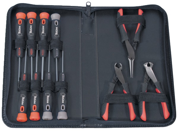 Set utensili elettricista 8 cacciaviti lunghi 152 mm 3 pinze manici ergonomici polipropilene elastomero