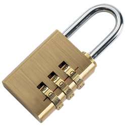 Lucchetto ottone combinazione 30mm 3 numeri sicurezza accesso controllato