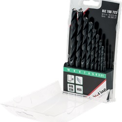 Set 10 punte HSS metallo Ø1-10mm per rame ottone materie plastiche, astuccio plastica resistente
