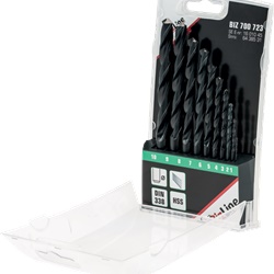 Set 10 punte HSS metallo Ø1-10mm per rame ottone materie plastiche, astuccio plastica resistente