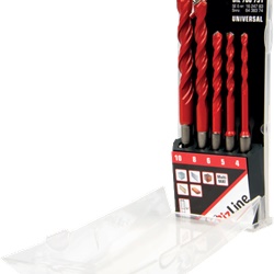 Set 5 punte multi-materiale Ø4-10mm codolo esagonale 6 lati per elettricisti
