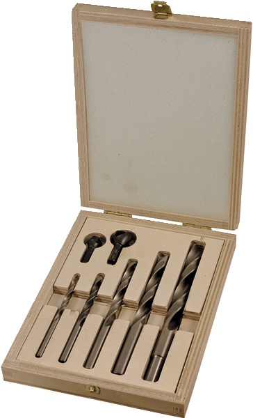 Cofanetto 7 punte HSS legno codolo cilindrico per forature precise Ø5-16,5 mm