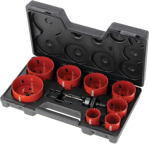 Set 8 seghe a tazza bimetalliche HSS 8% cobalto con albero per acciaio legno plastica