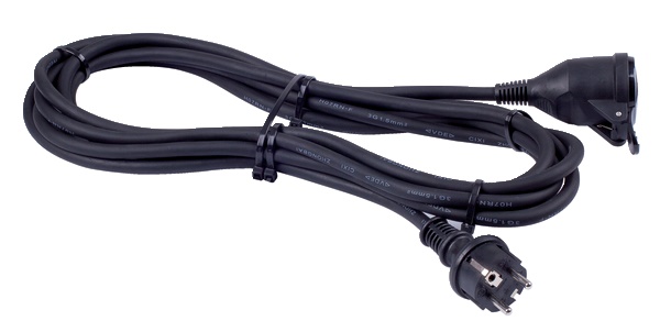 Prolunga professionale H07RN-F 3G1,5 mm² 5 m spina presa 16 A protezione eclissi flap uso elettrico professionale e domestico