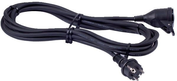 Prolunga professionale H07RN-F 3G1,5 mm² 10 m 16 A spina e presa con protezione e valvola sicurezza 3680 W uso elettrico