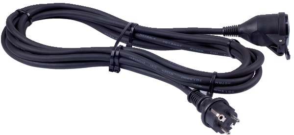 Prolunga professionale H07RN-F 3G1,5 mm² 10 m 16 A spina e presa con protezione e valvola sicurezza 3680 W uso elettrico
