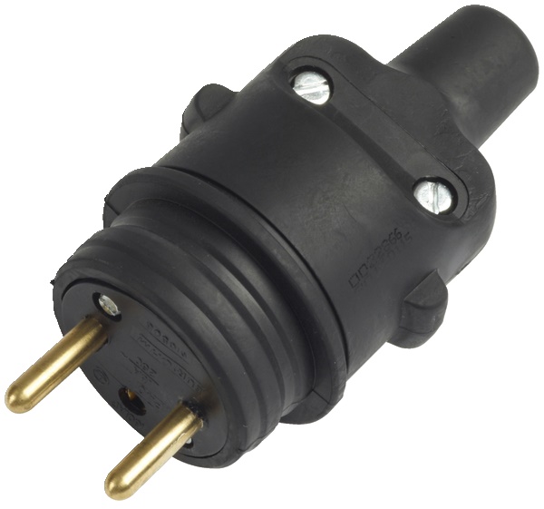 Spina elettrica 16A 2P+T gomma uscita cavo diritta installazioni rapide sicure