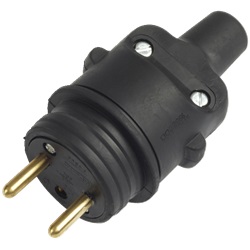 Spina elettrica 16A 2P+T gomma uscita cavo diritta installazioni rapide sicure