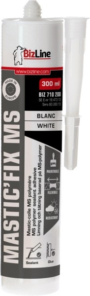 Mastice colla MS polimero bianco 300 ml impermeabile adesione rapida edilizia verniciabile durata 9-12 mesi
