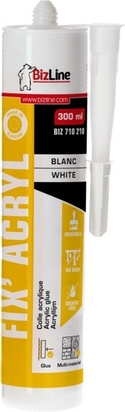 Colla acrilica senza solvente 300 ml bianca per fissaggi rapidi su legno, pietra, calcestruzzo e materiali isolanti