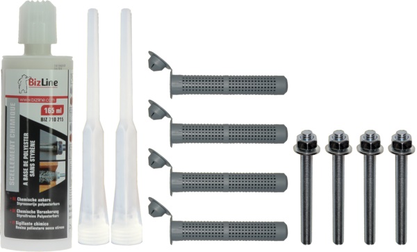 Kit fissaggi resina chimica 165 ml con accessori per installazioni elettriche rapide e sicure