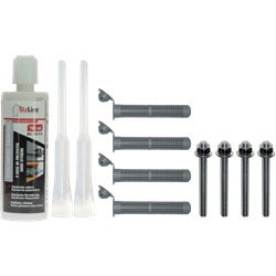 Kit fissaggi resina chimica 165 ml con accessori per installazioni elettriche rapide e sicure