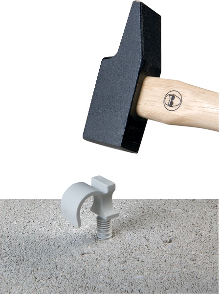 BIZCLIP singola Ø20 mm PA 6 grigia confezione 100 pezzi fissaggio guaine elastiche cemento mattone
