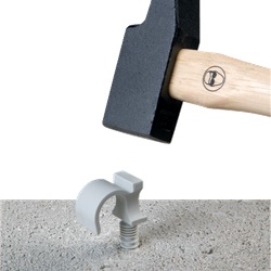 BIZCLIP singola Ø 25 mm PA 6 grigia fissaggio guaine elastiche cemento mattone foratura 8 mm confezione 100 pezzi