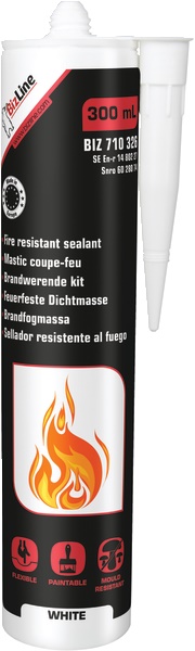 Mastice tagliafuoco bianco 310 ml resistenza 4 ore compatibile lana di roccia sigillatura giunti sicurezza