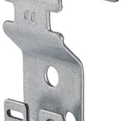 Attacco sospensione laterale D.6 per canaline portacavo, montaggio rapido su asta filettata Ø6-8 mm, compatibile profilo asolato Strut 41x21, sovrapposizione canaline, installazioni elettriche ordinarie e stabili