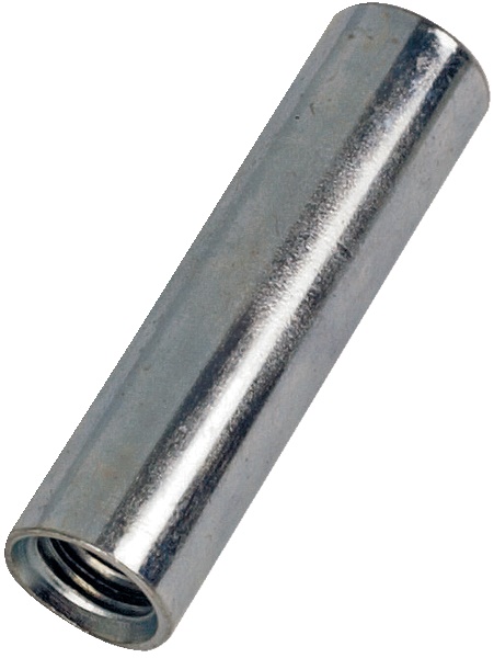 Connettore cilindrico M8 x 30 mm acciaio zincato doppio femminile per giunzioni elettriche sicure