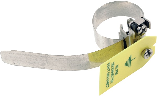 Fascetta messa a terra acciaio inox 2,5-16 mm² 400 mm con pannellino segnaletico sacchetto 6 pezzi