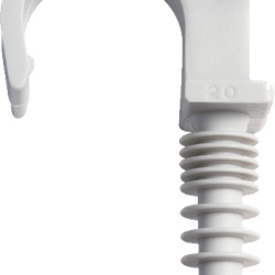 BIZCLIP doppia 28 mm fissaggio guaine elastiche PA 6 grigia per cemento e mattone