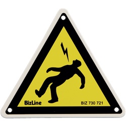 Etichetta segnalazione pericolo folgorazione triangolare PVC 100x100 mm preforata alta visibilità sicurezza impianti elettrici