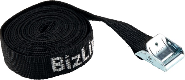 Cinghia polipropilene 3m x 25mm nera con fibbia carico 600kg fissaggi sicuri elettrico