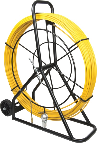 Sonda fibra di vetro Ø 9 mm 102 m con svolgitore per cavi elettrici lunga distanza