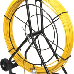 Sonda fibra di vetro Ø 9 mm 102 m con svolgitore per cavi elettrici lunga distanza