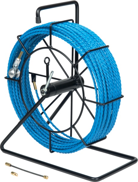 Sonda poliestere intrecciato 30m Ø6mm con svolgitore per passaggio cavi guaine intasate