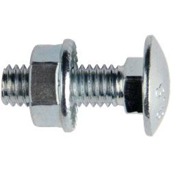 Bullone testa tonda colletto quadrato M6x20 mm acciaio zincato per canalizzazioni cavi