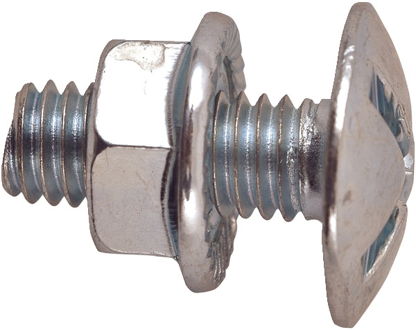 Vite metrica testa bombata M6x20 mm con dado base dentata per assemblaggio lamiera e metallo