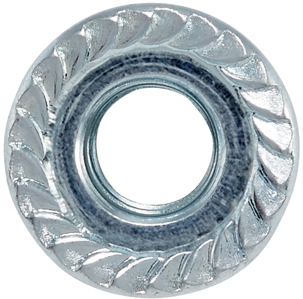 Dado esagonale base dentata M10 acciaio zincato montaggi meccanici affidabili