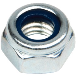 Dado autobloccante M8 acciaio zincato anello nylon antivibrazione per impianti elettrici
