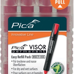 Mina ricambio cera rossa Pica Visor BIZ 780 852 per marcature precise e durature, confezione 4 pezzi