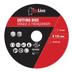 Disco da taglio inox metallo 125 mm spessore 1,6 mm per uso professionale pack 10 pezzi