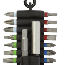 Set inserti elettrici 15 pezzi + 2 bossoli con custodia clip cintura per installatori