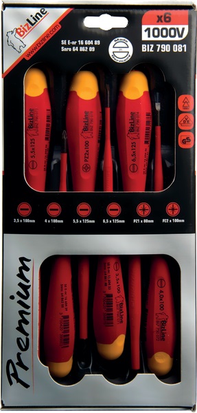 Set 6 cacciaviti i-SLIM isolati 1000 V piatto e PZ per elettricisti