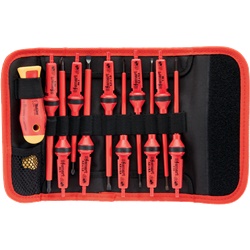 Set cacciaviti punte intercambiabili isolate 1000V con custodia nylon per elettricisti professionisti