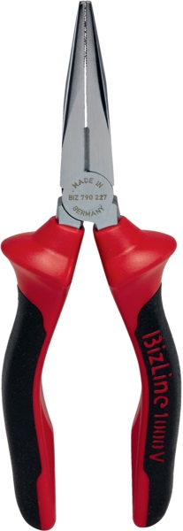 Pinza becchi semitondi lunghi dritti 160 mm isolata 1000 V manico bimateriale antiscivolo cromata