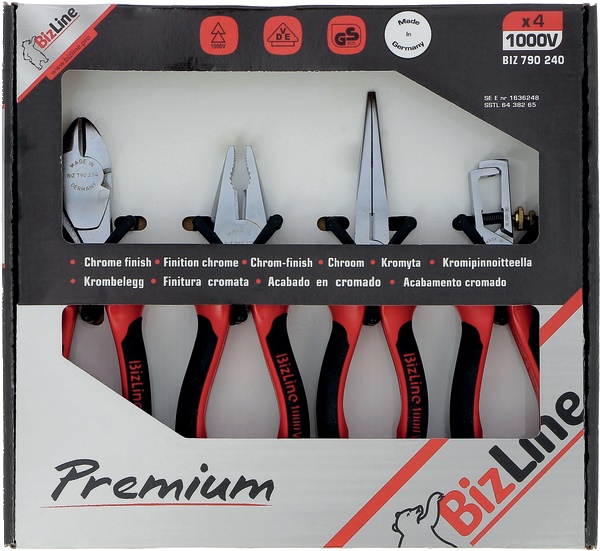 Kit 4 pinze isolate 1000 V Premium per installatori elettrici, strumenti ergonomici e resistenti