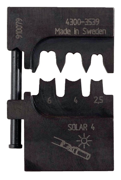 Matrice crimpatura MC4 acciaio fosfatato per connettori fotovoltaici con custodia protettiva