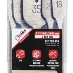 Set 5 punte piatte legno Ø13-35 mm per installazioni rapide e precise