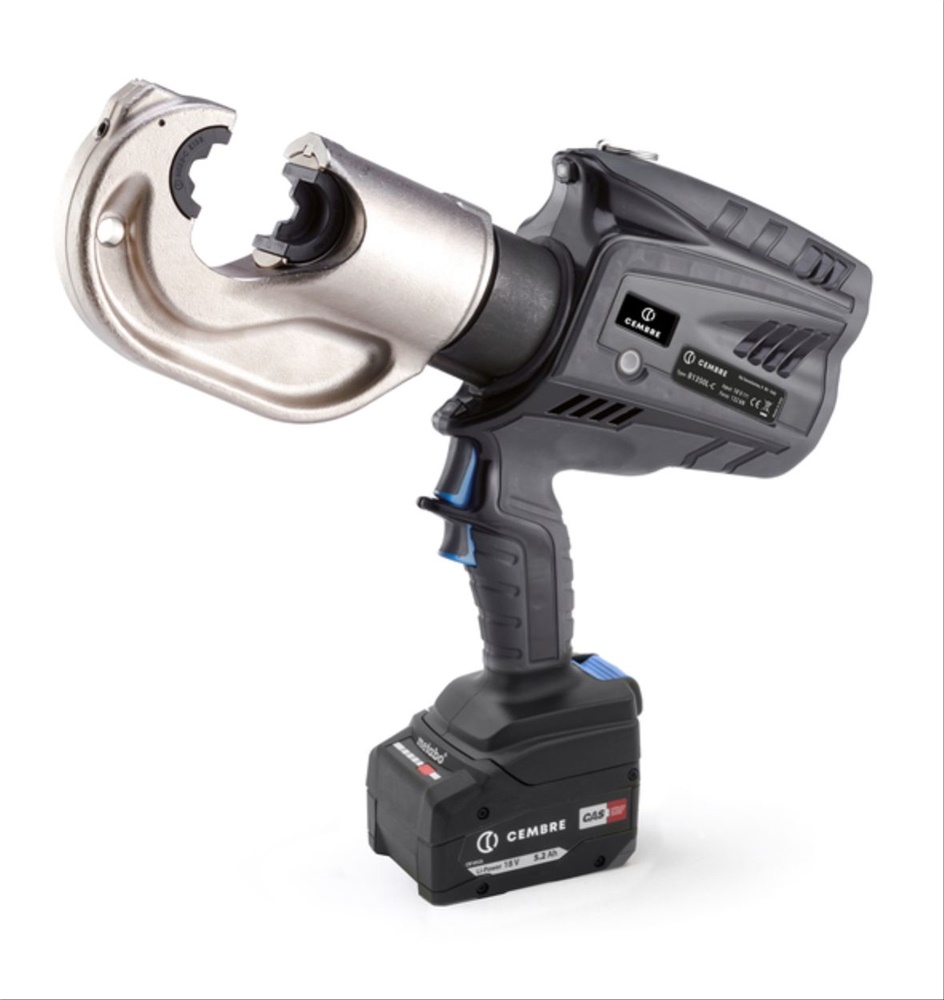 Crimpatrice oleodinamica a batteria 132kN testa C apertura 42mm per connettori fino 400mm² uso elettrico