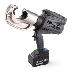 Crimpatrice oleodinamica a batteria 132kN testa C apertura 42mm per connettori fino 400mm² uso elettrico