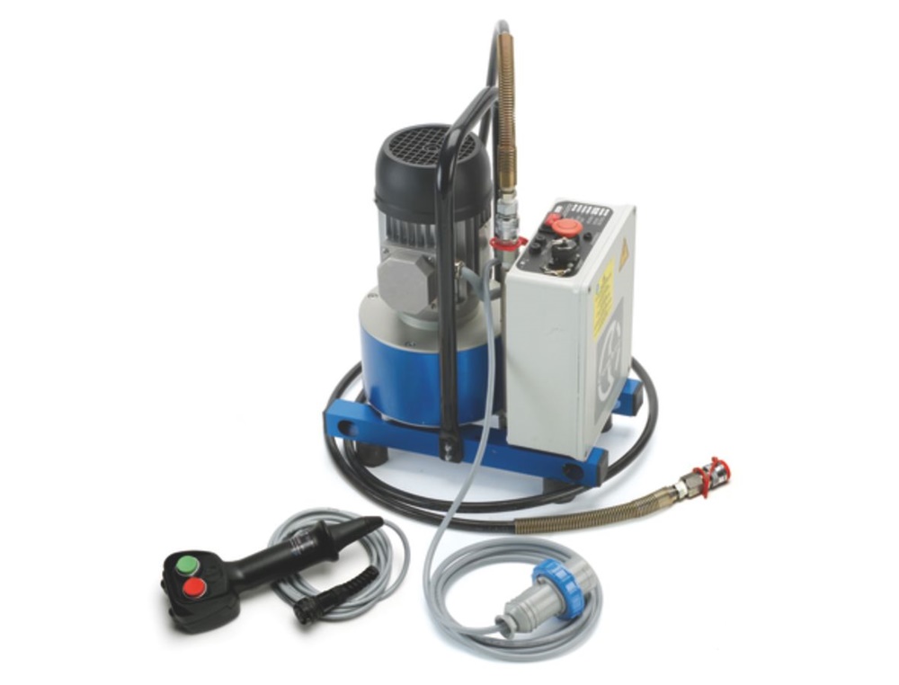 Pompa oleodinamica elettrica 230V 700 bar con doppia velocità e tubo alta pressione per uso industriale