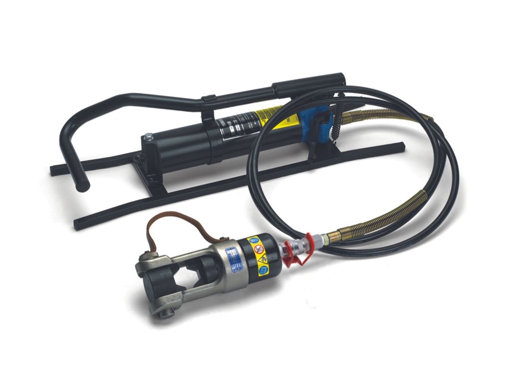 Pressa oleodinamica 230 kN portatile con testa ECW-H3D per connettori elettrici fino a 630 mm² uso industriale