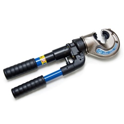 Crimpatrice oleodinamica manuale 130kN testa a C aperta rotante 180° per connettori elettrici fino 400 mmq