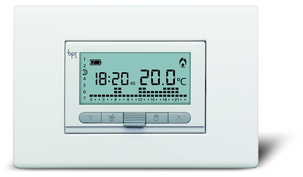 Termoprogrammatore digitale settimanale da incasso TH/350 controllo temperatura riscaldamento ambienti domestici e professionali