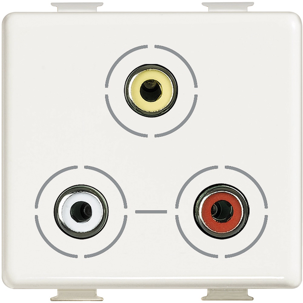 Presa video RCA tripla MATIX bianca per impianti elettrici professionali segnale affidabile